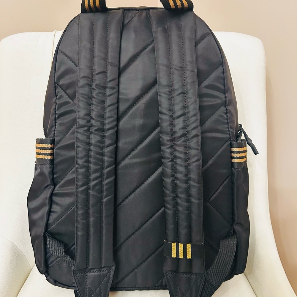 adidas Black Backpack with Gold Stripe Webbing - Picture 2 of 5